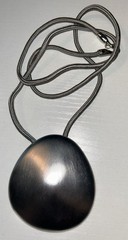 DANON Israel Designer Signed Brushed Silver Pendant Necklace Modernist 36” 90s