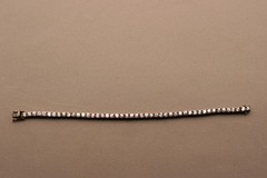 Vintage Sterling Silver 925 CZ Tennis Link Bracelet 6 1/2″ long 10.96 grams