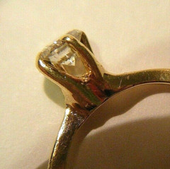 Pretty Setting Estate 0.36 CT 4.5mm Diamond 14K Yellow Gold Small sz 4.5 Ring