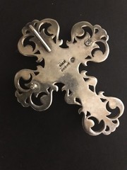 Vintage Nakai Navajo Sterling Cross 2 3/4”x2 1/4” pendant multi stone