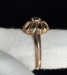 Antique Edwardian 10k Rose Gold HALO Ring Size 8 Ladies STUNNING RARE SETTING
