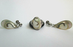 VINTAGE JJJ STERLING RING & EARRING SET