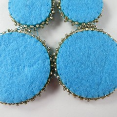 Pretty Turquoise Colored Beaded Dangle Drop Earrings Light Weight Round Long