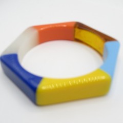 Hexagon Vintage Plastic Bracelet Colorful Bangle Bracelet 6 Sides