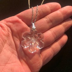 Vintage Gorham Sterling Silver Crystal Snowflake Necklace Pendant 18″ Chain 925