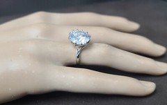 6.02ct 14k White Gold Vintage Engagement Ring Lab Grown Simulate Diamond