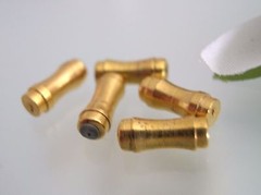 Vintage stick pins gold plated end cap holders