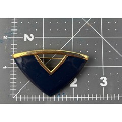 Vintage MONET Blue & Gold Enamel STAR & TRIANGLE Brooch Modernist