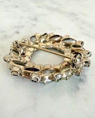 Vintage Silver Tone Unsigned Juliana DeLizza Pastel Glass & Rhinestone Brooch