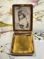 Antique Marathon Brass Plated Rectangular Picture / ID Necklace Locket Pendant