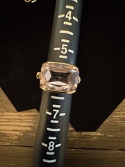 Beautiful Assorted Cut Glass Gold Tone Ring Set Of 10 Lot See Photos For Sizes
