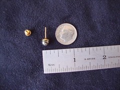 VINTAGE 1980s CLASSIC HEMATITE 6MM BALL GOLD FILLED POST STUD EARRINGS