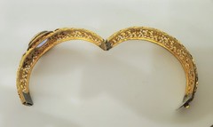 Gorgeous Early 1900s Taille D’Epargne Light Lilac Glass Stone Bracelet