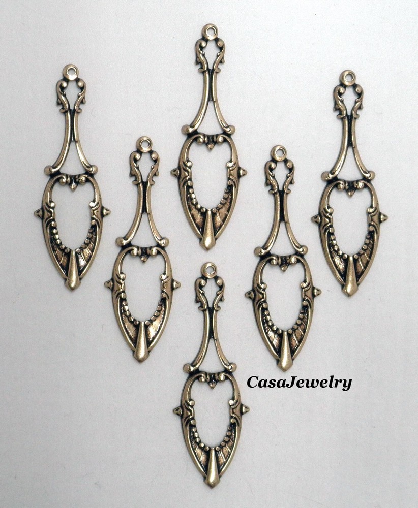 #0070 ANTIQUED GOLD PENDANT/ER WITH TOP HANG HOLE – 6 Pc Lot