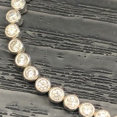 925 Sterling Silver Bracelet Cubic Zirconia Adjustable clasp any size Delicate
