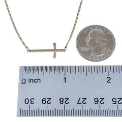 Vintage Sterling Silver 925 Sideways Cross Chain Necklace 16″-18″