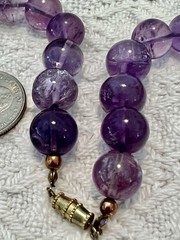 Natural Amethyst Beaded Necklace Knotted