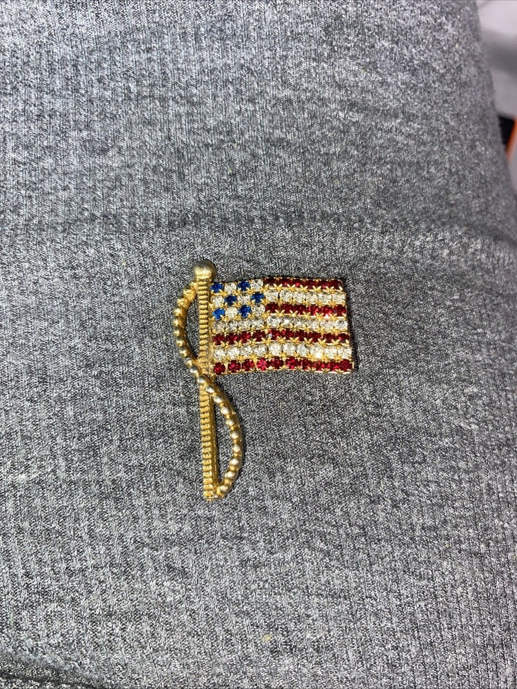 Vintage Flag Brooch 4th of July Jewelry Patriotic Pin