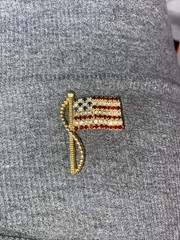 Vintage Flag Brooch 4th of July Jewelry Patriotic Pin