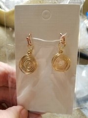 Handmade Spiral french brass new rose gold filled wires and new stoppers