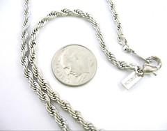 Revlon ROPE NECKLACE Vintage Twisted Silvertone 24″ CHAIN Costume Jewelry Signed