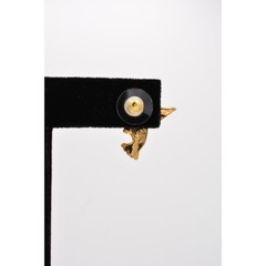 Vintage Hummingbird Earrings Stud Rhinestone Crystal Pave Gold Tone 1990s BinAZ