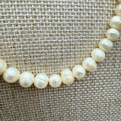 Vintage Cultured Freshwater Pearl Necklace 20” 5.7mm Push Button Clasp Strand