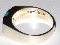 Vintage 925 Silver Turquoise Purple Stones Ring Size 9.75 Purchased in Mexico