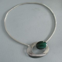 STUDIO ARTIST S.E. STERLING MODERNIST PENDANT BROOCH NECKLACE, 2 INCHES PENDANT