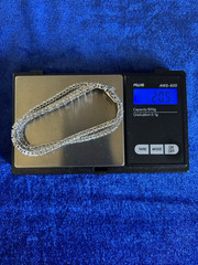 Vintage Sterling Silver Triple Strand Diamond Tennis Bracelet Size 6.75 Nice One