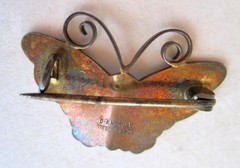 Vintage David Andersen Norway Sterling Blue Enamel Butterfly Brooch Pin 1.25 in