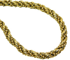 Vintage Lanvin Paris Chunky Gold Tone Beaded Rope Chain 24″ Necklace