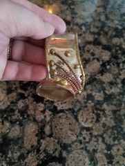Elegant Vintage Artisan Cuff Bracelet in Mixed Metals Made In India