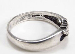 Vintage 1990s Wheeler Mfg. Co. USA Sterling Silver Grape Leaves Band Ring Sz 8