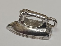 Sterling Silver ~ Iron Charm ~ Clothes Iron ~ VINTAGE