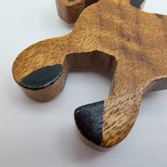 Vintage Horse Brooch Handmade Wooden Western Folk Art Pony Equestrian Zodiac