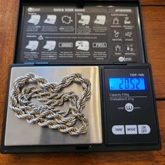 Vtg Sterling Graduated Rope Twist necklace 16.5″ 20.5 gm Italy