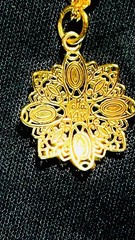 Signed Michael Anthony 14K Gold Two Tone Floral Pendant 18” Rope Chain 3.3g
