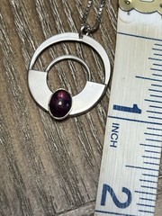 ONE OF A KIND SOUTHWESTERN ARTISAN STERLING SILVER AMETHYST STONE NECKLACE 18”