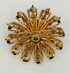 BROOCH Pin Lot Signed/Unsigned Red/Pink – Topaz/Citrine Rhinestones – Green
