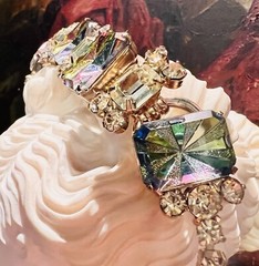 Juliana DeLizza Elster Necklace Earring Watermelon Multifacet Jonquil Rhinestone