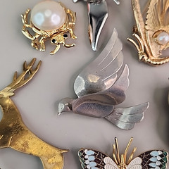 Vintage Animal Brooch Lot of 11 Monet Brooks Birds Deer Bugs Owl
