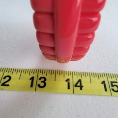 Vintage Pink Plastic Textured Bangle Bracelet 7.5 Inch 21 mm Wide Retro