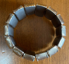 Vintage Statement Goth Rock Brutalist Aluminum Alloy Segmented Cuff Bracelet