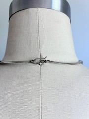 Vintage Alpaca Silver Necklace Choker Inlay Abalone Mexico Stamped 17″ Clasp