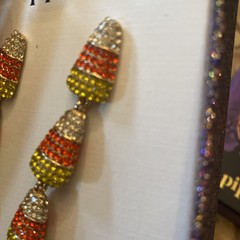 Piper.K- Gold Tone/candy Corn Rhinestone Earrings- Nice Classic-/Halloween- New