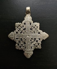 Antique Ethiopian Coptic Cross Pendant Silver Alloy Cross Pattée Toulouse