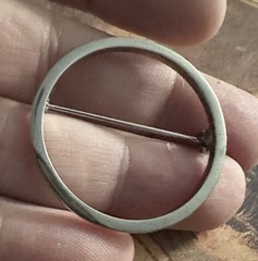 Sterling Brooch Pin Vintage Circle Modernist Mid Century Men/Women