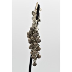 Vintage Statement Crystal Beaded Fringe Clip On Earrings Dangle Waterfall BinBB