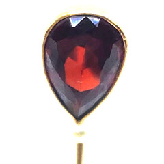 Antique 14K Almandine Garnet Stick Pin w/Pearl